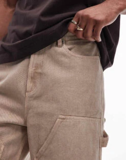 Topman Carpenter Short In Washed Stone For Men 12 Topman Carpenter Short In Washed Stone For Men -Daily Wardrobe Shop 207742979 5