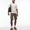 Topman Carpenter Short In Washed Khaki For Men -Daily Wardrobe Shop 207742987 1 khaki