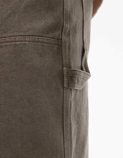 Topman Carpenter Short In Washed Khaki For Men -Daily Wardrobe Shop 207742987 3