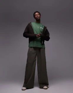 Topman Oversized Fit T-shirt With Front And Back Market Print In Washed Green For Men -Daily Wardrobe Shop 207786006 3