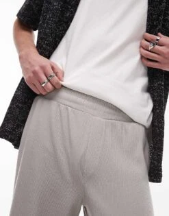 Topman Straight Leg Ottoman Jogger In Light Grey For Men -Daily Wardrobe Shop 208108242 4