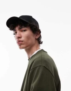 Topman Classic Oversized Jersey Sweatshirt In Khaki For Men Charcoal -Daily Wardrobe Shop 208173051 3