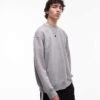 Topman Relaxed Fit Sweatshirt In Grey For Men -Daily Wardrobe Shop 208174598 1 grey